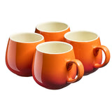 Cooks Professional Set of 4 Stoneware Mugs | 350ml | Orange