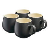 Cooks Professional Set of 4 Stoneware Mugs | 350ml | Matt Black