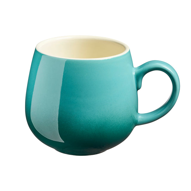 Cooks Professional Set of 4 Stoneware Mugs | 350ml | Teal