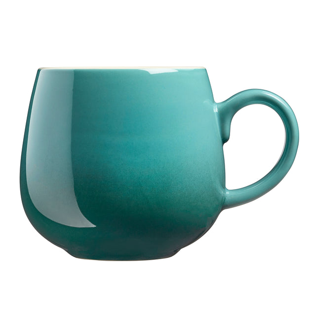 Cooks Professional Set of 4 Stoneware Mugs | 350ml | Teal