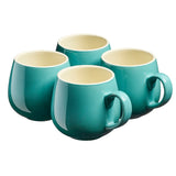 Cooks Professional Set of 4 Stoneware Mugs | 350ml | Teal