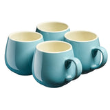 Cooks Professional Set of 4 Stoneware Mugs | 350ml | Blue