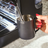 Cooks Professional Stainless Steel 350ml Milk Steaming Jug | Black | Latte Art Pen Included