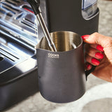 Cooks Professional Stainless Steel 600ml Milk Steaming Jug | Black | Latte Art Pen Included