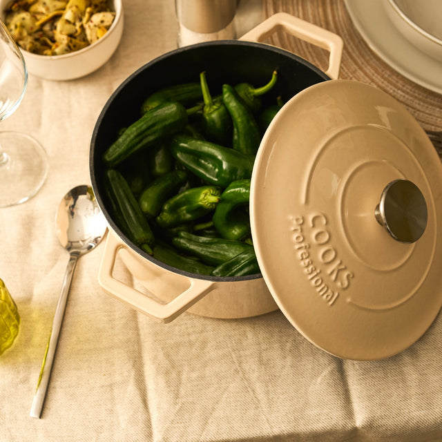 Cooks Professional 20cm Cast Iron Casserole | Ivory