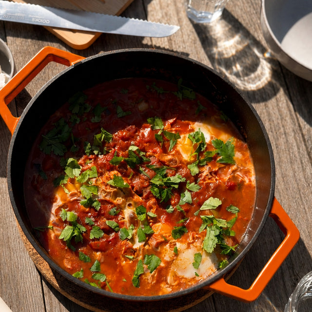 Cooks Professional 28cm Shallow Cast Iron Casserole | Orange