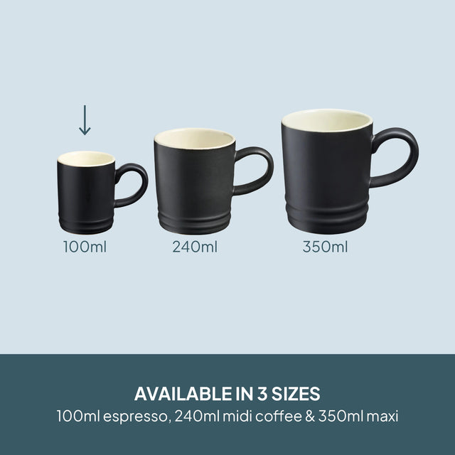 Cooks Professional 4 Piece Espresso Cup Set | Matt Black