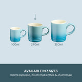 Cooks Professional 4 Piece Midi Coffee Mug Set | 240ml | Blue