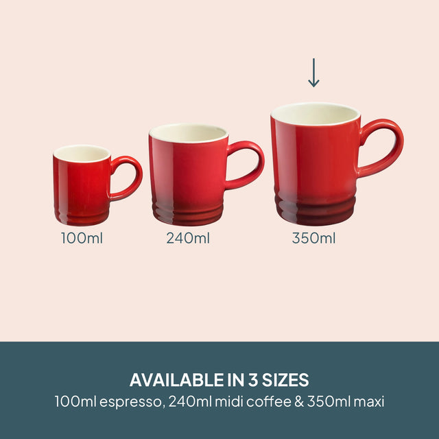 Cooks Professional 4 Piece Mug Set | 350ml | Red