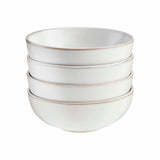 Cooks Professional Nordic Stoneware Dinner Set | 16-Piece | Reactive Glaze | White