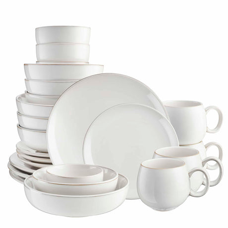 Cooks Professional Set of 4 Nordic Stoneware Pasta Bowls | White