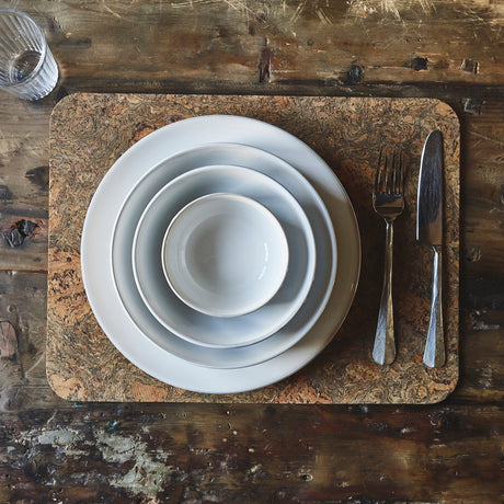 Cooks Professional Nordic Stoneware 20cm Side Plates | Set of 4 | Reactive Glaze | White