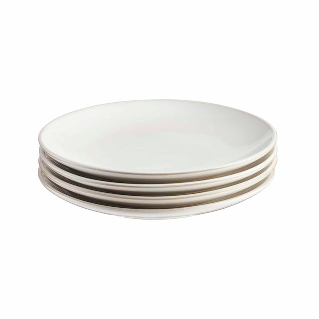 Cooks Professional Nordic Stoneware Dinner Set | 16-Piece | Reactive Glaze | White