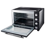 Cooks Professional Mini Oven | 48 Litre with 2 Ceramic Hobs | 1800W Oven | 1000W and 1500W Ceramic Hobs | Black/Silver