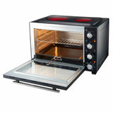 Cooks Professional Mini Oven | 48 Litre with 2 Ceramic Hobs | 1800W Oven | 1000W and 1500W Ceramic Hobs | Black/Silver