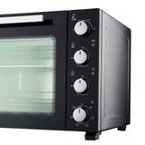 Cooks Professional Mini Oven | 48 Litre with 2 Ceramic Hobs | 1800W Oven | 1000W and 1500W Ceramic Hobs | Black/Silver