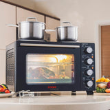 Cooks Professional Mini Oven | 28 Litre with 2 Hobs | Powerful 3200W | Black and Silver