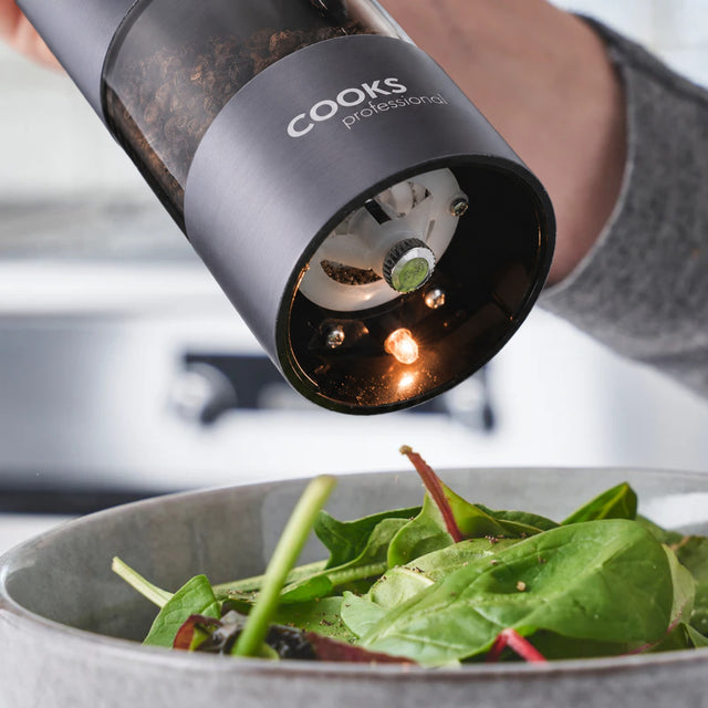 Cooks Professional Electric Salt and Pepper Mill Set | Graphite