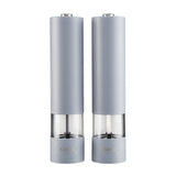 Cooks Professional Electric Salt and Pepper Mill Set with Bamboo Base | Grey