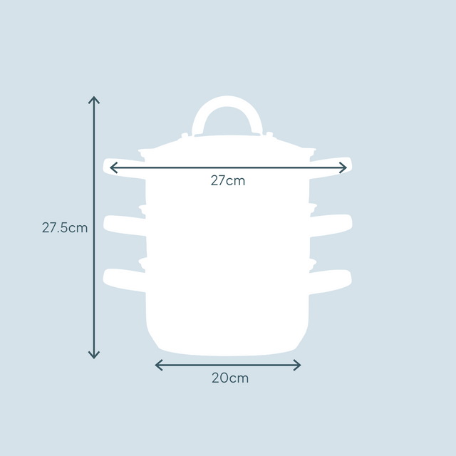 Cooks Professional 3 Tier Stainless Steel Steamer | 18cm