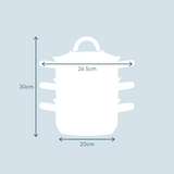 Cooks Professional 3 Tier Stainless Steel Steamer | 20cm