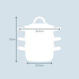 Cooks Professional 3 Tier Stainless Steel Steamer | 22cm