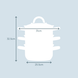 Cooks Professional 3 Tier Stainless Steel Steamer | 24cm