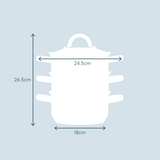 Cooks Professional 3 Tier Stainless Steel Steamer | 16cm