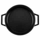 Cooks Professional Set of 3 Cast Iron Casserole | 20cm, 26cm and 28cm | Black
