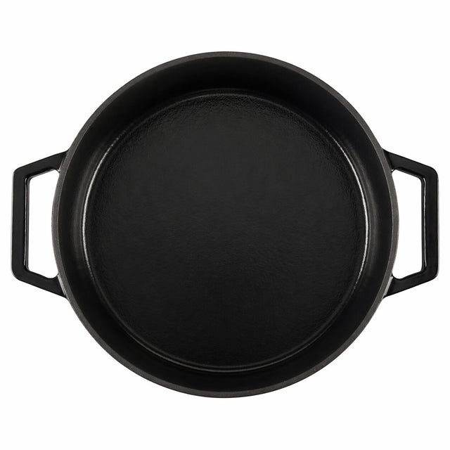 Cooks Professional Set of 3 Cast Iron Casserole | 20cm, 26cm and 28cm | Black
