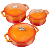 Cooks Professional Set of 5 Cast Iron | Orange