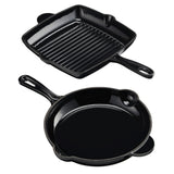 Cook Professional Cast Iron Frying Pan & Skillet 2 Piece Set | Black