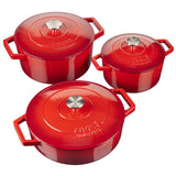 Cooks Professional Set of 5 Cast Iron | Red