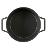 Cooks Professional Cast Iron Casserole 26cm | 5.8L Capacity | Enamelled Inside and Out | Matte Black