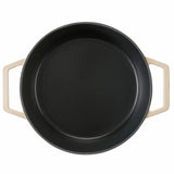 Cooks Professional Cast Iron Casserole Set of 3 | 20cm, 26cm and 28cm | Enamelled Inside and Out | Off White