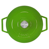 Cooks Professional Cast Iron Casserole Set of 3 | 20cm, 26cm and 28cm | Enamelled Inside and Out | Graduated Green