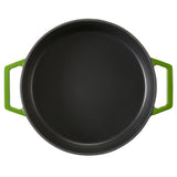 Cooks Professional Cast Iron Casserole 28cm Shallow | 4.3L Capacity | Enamelled Inside and Out | Graduated Green