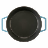 Cooks Professional Cast Iron Casserole Set of 3 | 20cm, 26cm and 28cm | Enamelled Inside and Out | Graduated Blue