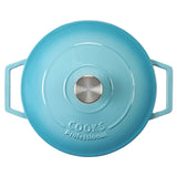 Cooks Professional Cast Iron Casserole Set of 3 | 20cm, 26cm and 28cm | Enamelled Inside and Out | Graduated Blue