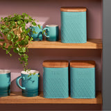 Cooks Professional 3 Piece Kitchen Storage Set with Bamboo Lids | Teal
