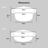 Cooks Professional Cast Iron Casserole Set of 2 | 26cm and 28cm | Enamelled Inside and Out | Graduated Teal
