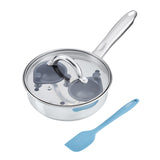 Cooks Professional 2 Cup Stainless Steel Egg Poacher Pan with Spatula