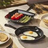 Cook Professional Cast Iron Frying Pan & Skillet 2 Piece Set | Black