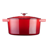 Cooks Professional Cast Iron Casserole 26cm | 5.8L Capacity | Enamelled Inside and Out | Graduated Red