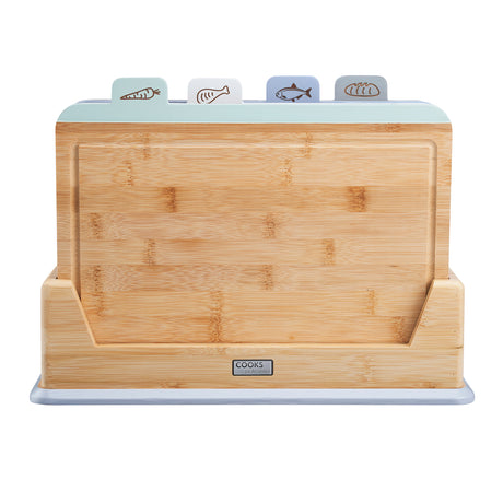 Cooks Professional Index Chopping Board Set | 4-Piece Bamboo | Durable and Easy Clean | Multi-Coloured
