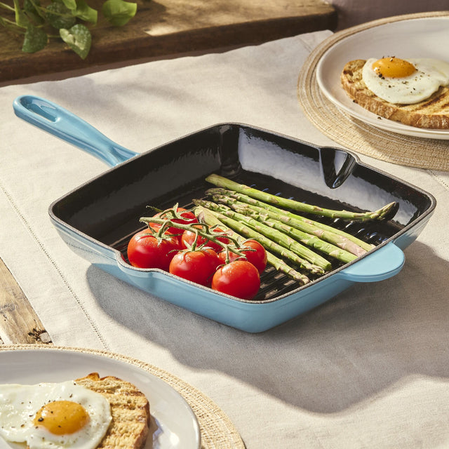 Cooks Professional Cast Iron Skillet Pan | Teal