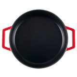 Cooks Professional Cast Iron Casserole 28cm Shallow | 4.3L Capacity | Enamelled Inside and Out | Graduated Red