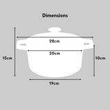 Cooks Professional Cast Iron Casserole 20cm | 2.8L Capacity | Enamelled Inside and Out | Matte Black