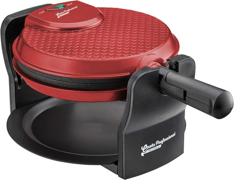 Cooks Professional Luxury Rotary Waffle Maker | Powerful 920W | Non-Stick | Easy Clean | Red