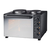 Cooks Professional Mini Oven 34 Litre with 2 Hobs | 34 Litre | Powerful 1500W | Black Contemporary